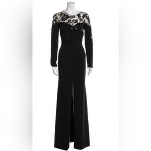 Patbo Black Gown with sequin embellishments